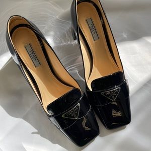 Prada Plaque Logo Pumps